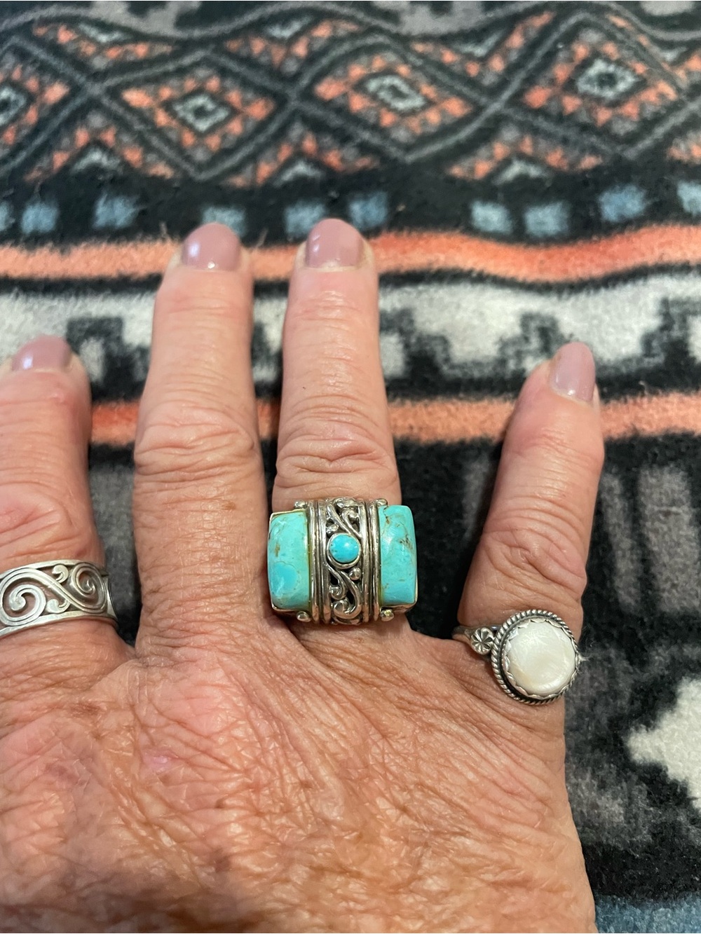 Statement Piece Sterling Silver (925) Turquoise Ring - Purchased in Santa Fe, NM
